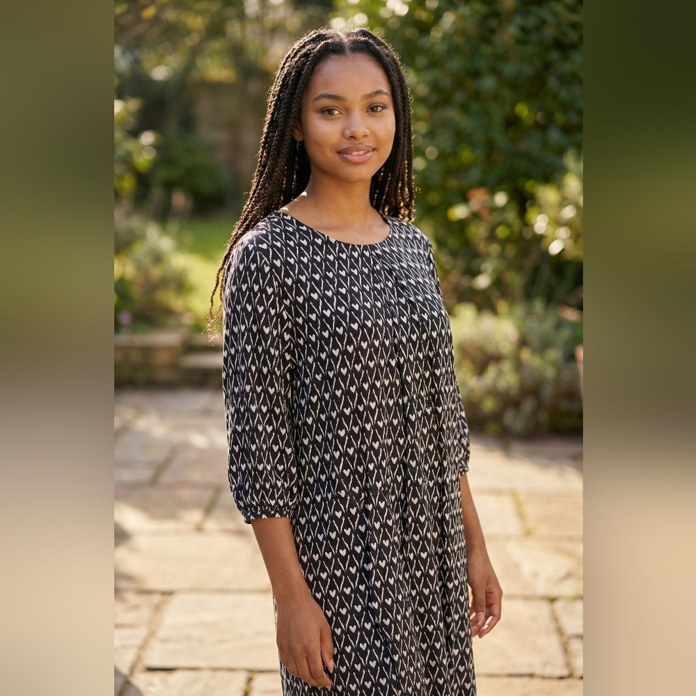 Blair Black and White Geometric Tunic